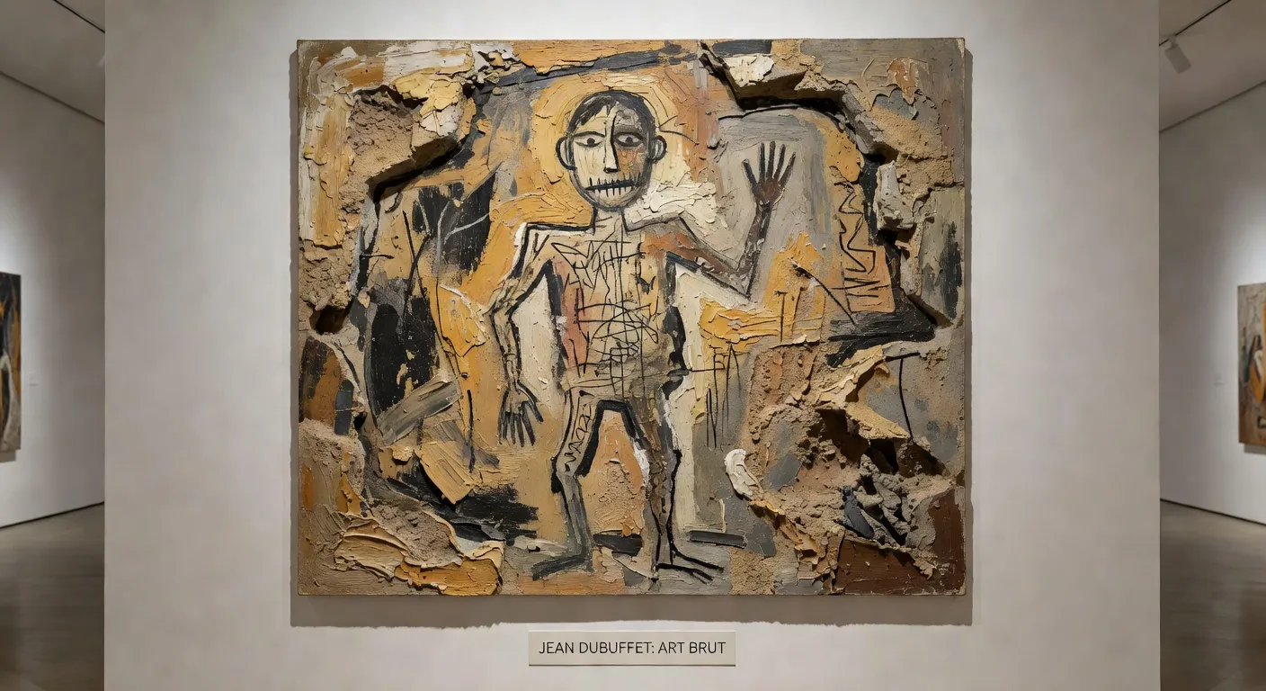 Oeuvre d'art brut détaillée présentant des motifs obsessionnels et répétitifs
