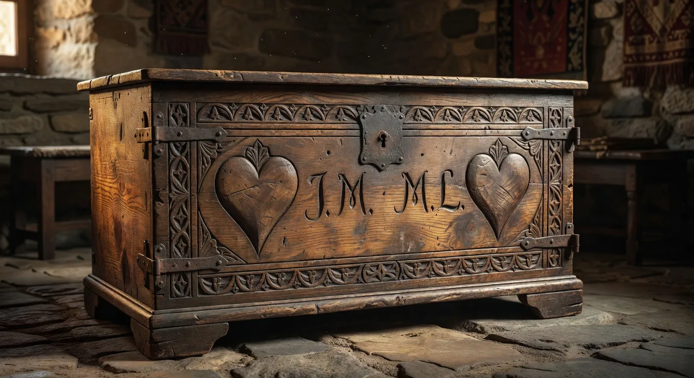 Robe de baptême brodée ancienne et médailles de baptême en argent posées sur un tissu de lin