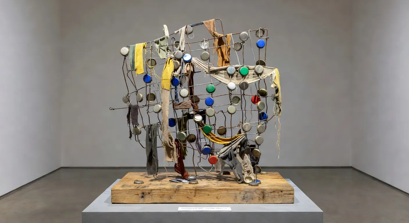 Sculpture d'art populaire en bois peint aux couleurs vives, tradition rurale française