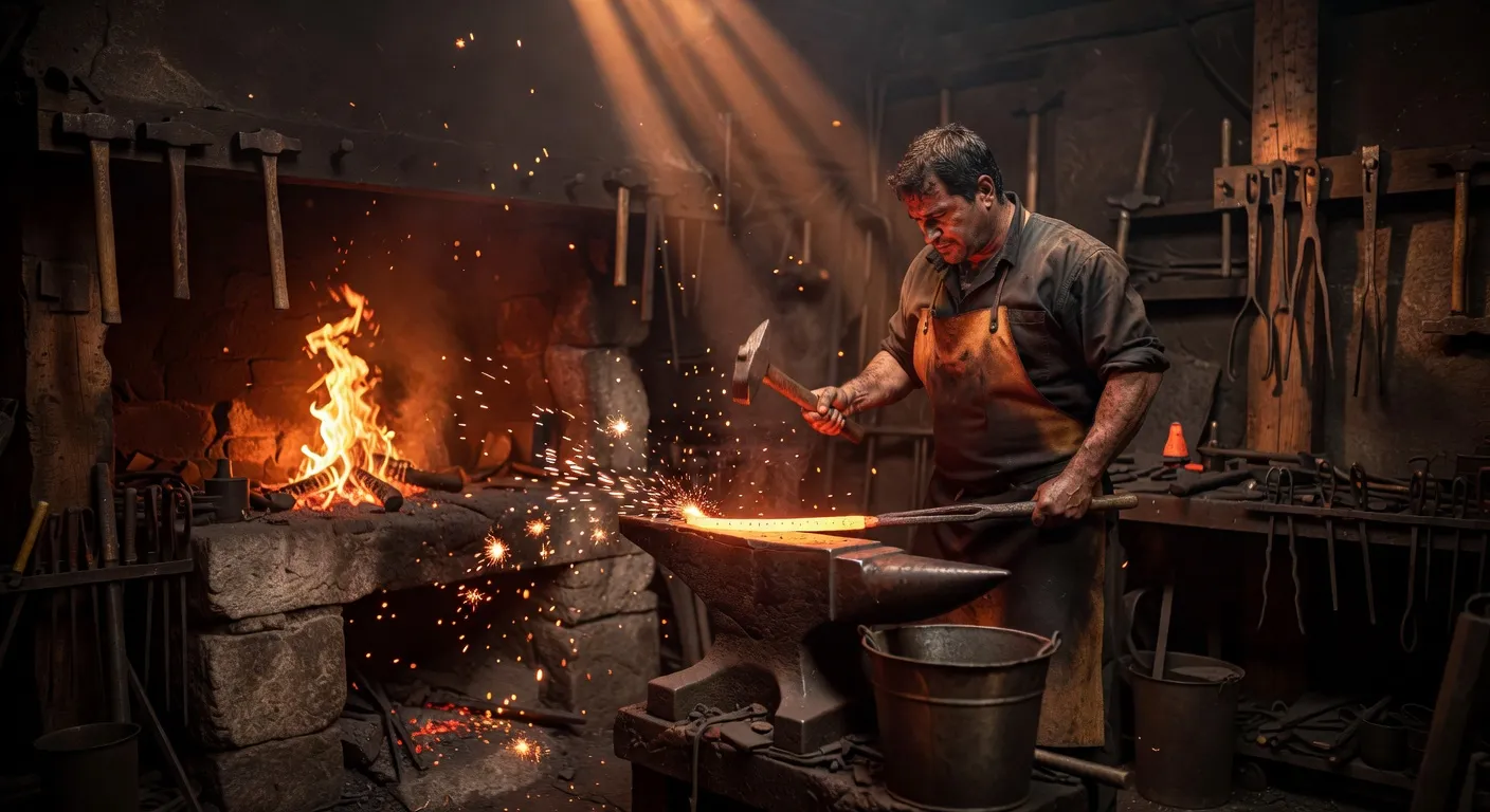 Artisan émailleur au travail