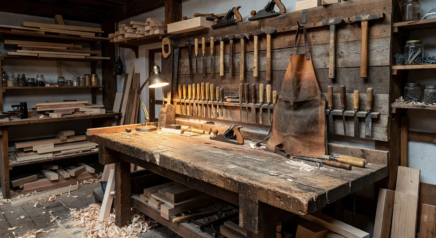 Atelier d'artisan et objets d'art populaire