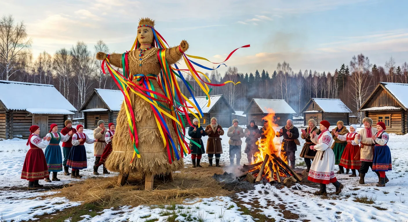 Fête slave traditionnelle avec costumes