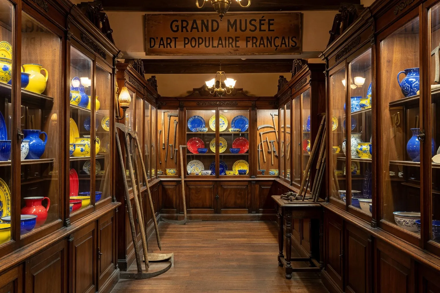 Grande salle d'un musée d'art populaire